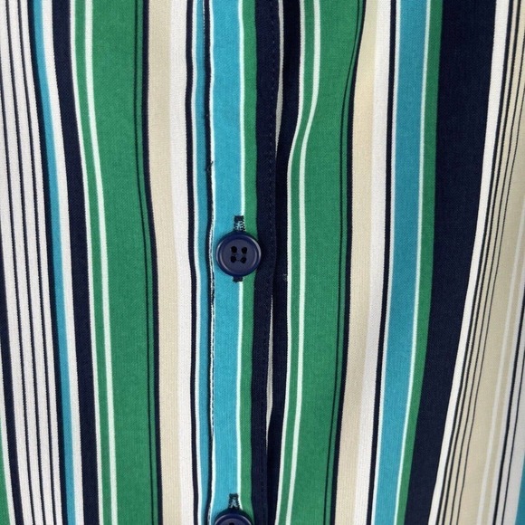 Catherines Top Button Up Shirt Womens Plus Size 1X Striped Blouse 3/4 Sleeve - Picture 5 of 10